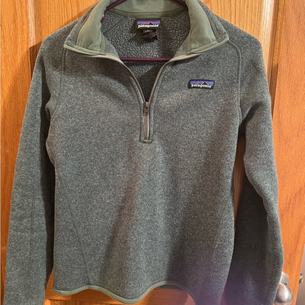 Patagonia Women's Better Sweater Fleece 1/4 Zip Olive Green Jacket Pullover
